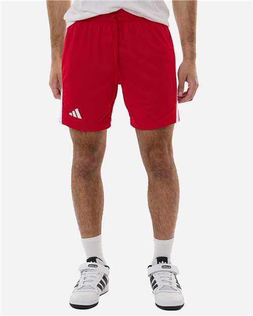 adidas AT300 Men's 3-Stripes 7" Shorts - Team Power Red/ White - OnModelFront