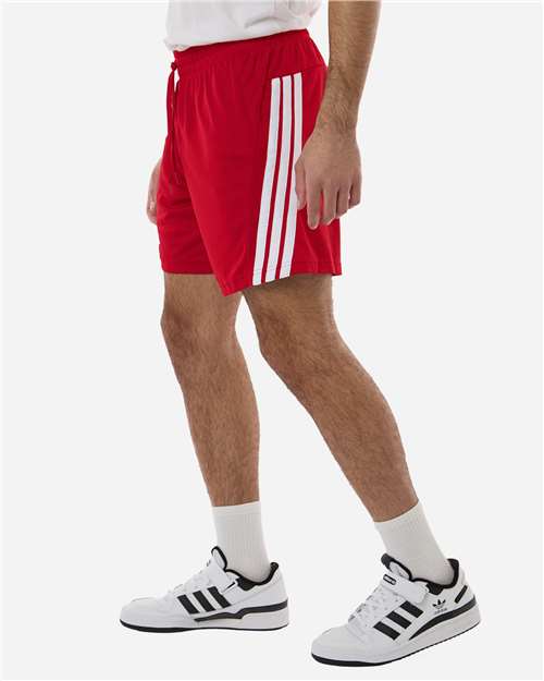 adidas AT300 Men's 3-Stripes 7" Shorts - Team Power Red/ White - OnModelSide