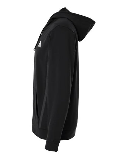 adidas AT208 Men's Game & Go Fleece Full-Zip Hooded Sweatshirt - Black - DirectSide