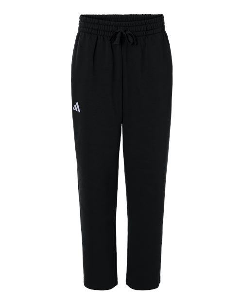adidas AT215 Men's Fleece Sweatpants - Black/ White - Front