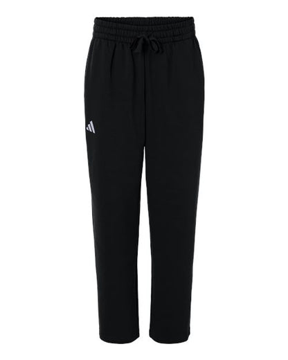 adidas AT215 Men's Fleece Sweatpants - Black/ White - Front