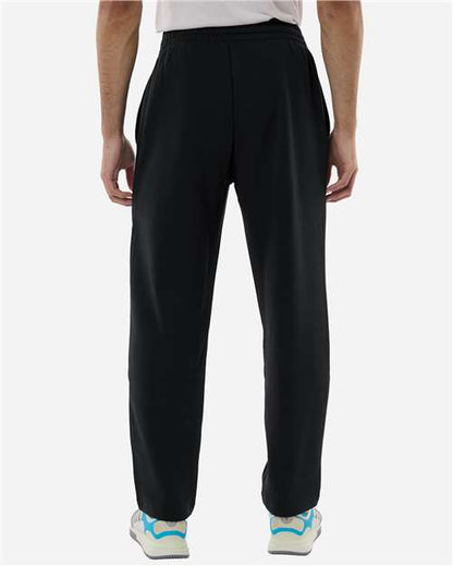 adidas AT215 Men's Fleece Sweatpants - Black/ White - OnModelBack