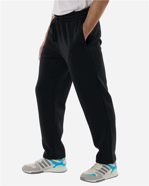 adidas AT215 Men's Fleece Sweatpants - Black/ White - OnModelSide
