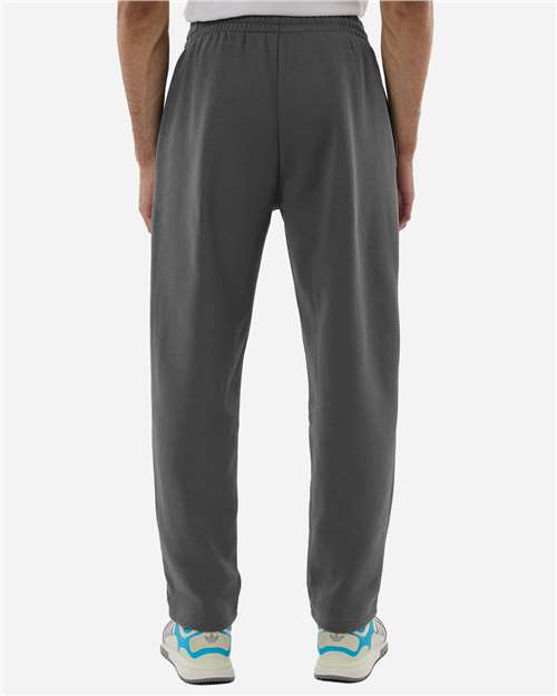 adidas AT215 Men's Fleece Sweatpants - Team Grey Four/ White - OnModelBack