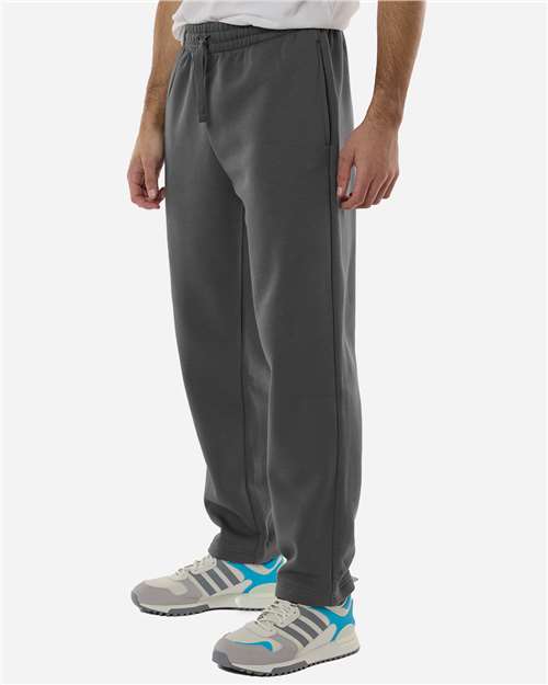 adidas AT215 Men's Fleece Sweatpants - Team Grey Four/ White - OnModelSide