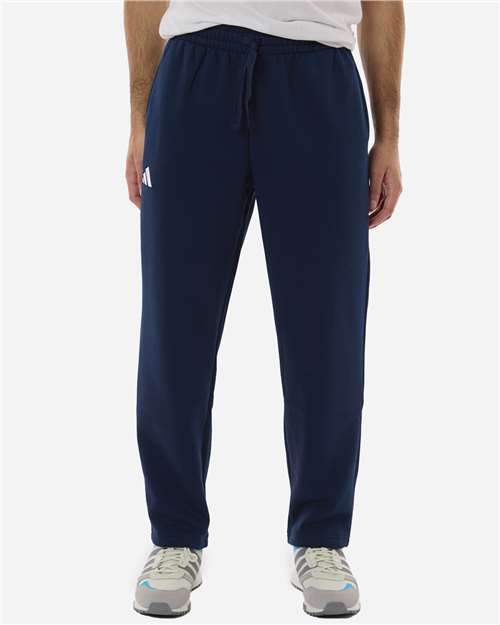 adidas AT215 Men's Fleece Sweatpants - Team Navy Blue/ White - OnModelFront