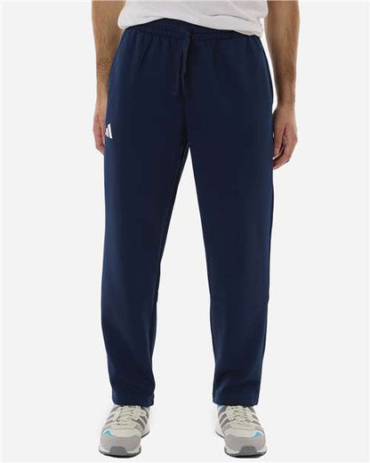 adidas AT215 Men's Fleece Sweatpants - Team Navy Blue/ White - OnModelFront