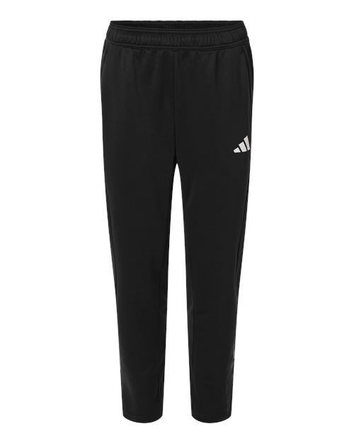 adidas AT218 Men's Game & Go Fleece 3-Bar Sweatpants - Black - Front