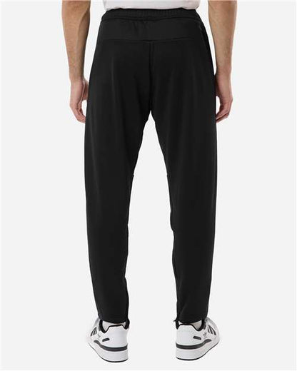 adidas AT218 Men's Game & Go Fleece 3-Bar Sweatpants - Black - OnModelBack