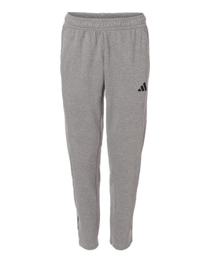 adidas AT218 Men's Game & Go Fleece 3-Bar Sweatpants - Medium Grey Heather - Front