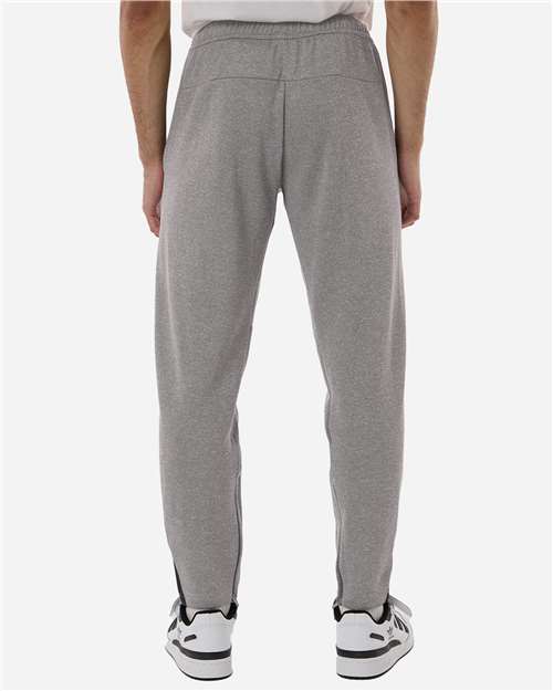 adidas AT218 Men's Game & Go Fleece 3-Bar Sweatpants - Medium Grey Heather - OnModelBack