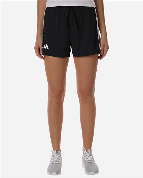 adidas AT301 Women's 3-Stripes 3" Shorts - Black/ White - OnModelFront