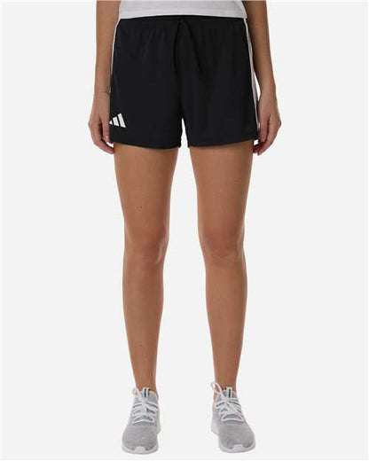 adidas AT301 Women's 3-Stripes 3" Shorts - Black/ White - OnModelFront