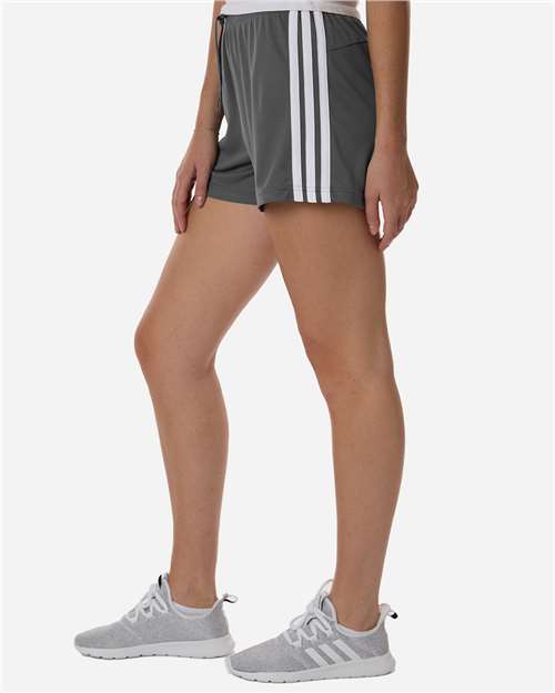 adidas AT301 Women's 3-Stripes 3" Shorts - Team Grey Four/ White - OnModelSide