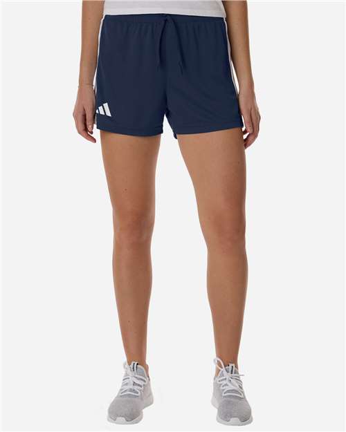 adidas AT301 Women's 3-Stripes 3" Shorts - Team Navy Blue/ White - OnModelFront