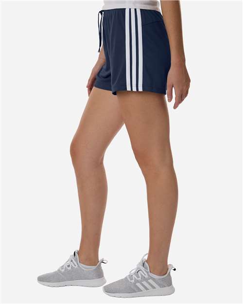 adidas AT301 Women's 3-Stripes 3" Shorts - Team Navy Blue/ White - OnModelSide