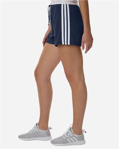 adidas AT301 Women's 3-Stripes 3" Shorts - Team Navy Blue/ White - OnModelSide
