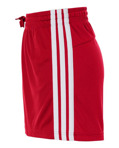 adidas AT301 Women's 3-Stripes 3" Shorts - Team Power Red/ White - DirectSide