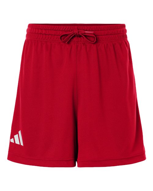 adidas AT301 Women's 3-Stripes 3" Shorts - Team Power Red/ White - Front