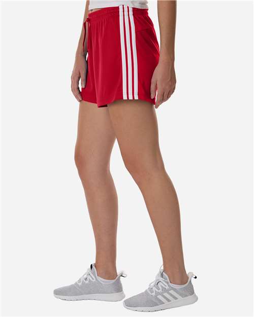 adidas AT301 Women's 3-Stripes 3" Shorts - Team Power Red/ White - OnModelSide