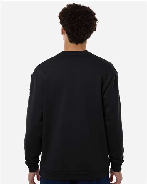 adidas AT200 Men's Fleece Crewneck Sweatshirt - Black/ White - OnModelBack