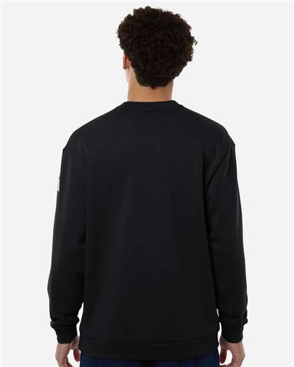 adidas AT200 Men's Fleece Crewneck Sweatshirt - Black/ White - OnModelBack