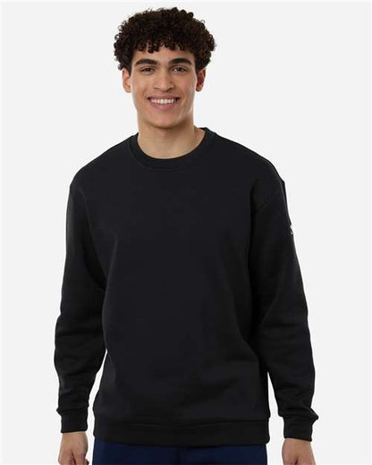 adidas AT200 Men's Fleece Crewneck Sweatshirt - Black/ White - OnModelFront
