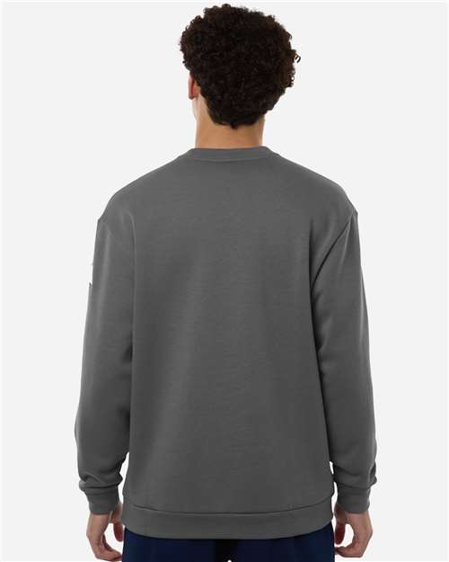 adidas AT200 Men's Fleece Crewneck Sweatshirt - Team Grey Four/ White - OnModelBack