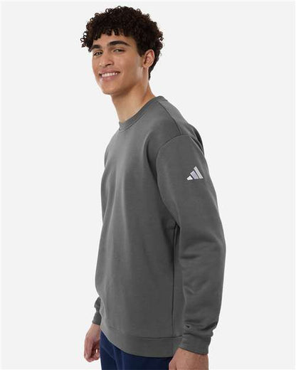 adidas AT200 Men's Fleece Crewneck Sweatshirt - Team Grey Four/ White - OnModelSide