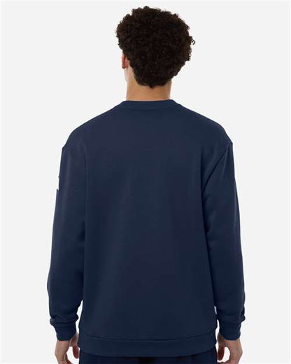 adidas AT200 Men's Fleece Crewneck Sweatshirt - Team Navy Blue/ White - OnModelBack