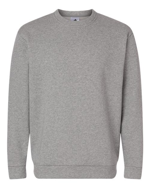 adidas AT200 Men's Fleece Crewneck Sweatshirt - Medium Grey Heather/ White - Front