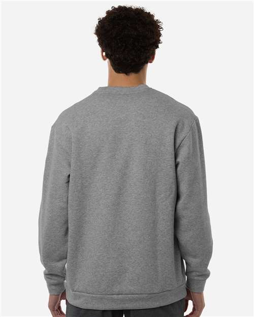 adidas AT200 Men's Fleece Crewneck Sweatshirt - Medium Grey Heather/ White - OnModelBack