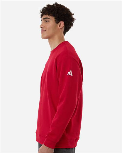 adidas AT200 Men's Fleece Crewneck Sweatshirt - Team Power Red/ White - OnModelSide