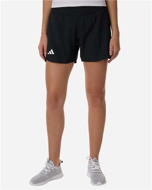 adidas AT306 Women's D4T Woven 3" Shorts - Black/ White - OnModelFront