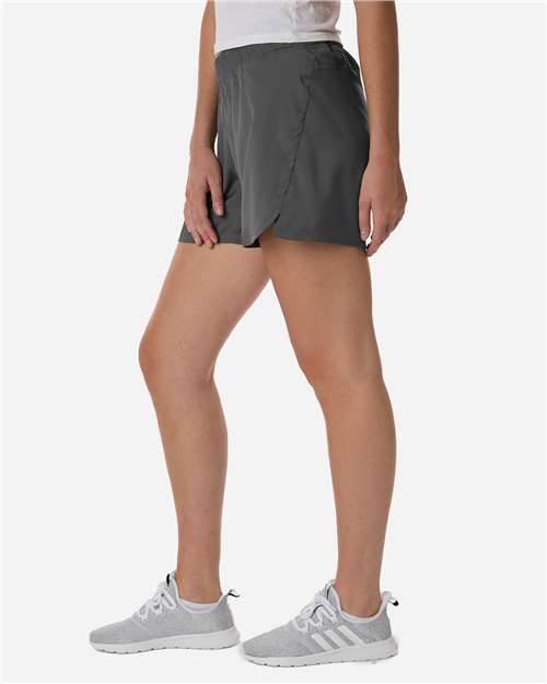adidas AT306 Women's D4T Woven 3" Shorts - Team Grey Four/ White - OnModelSide