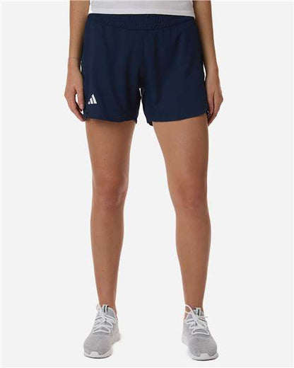 adidas AT306 Women's D4T Woven 3" Shorts - Team Navy Blue/ White - OnModelFront