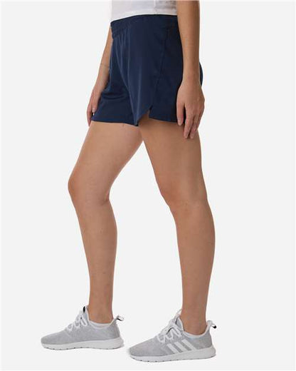 adidas AT306 Women's D4T Woven 3" Shorts - Team Navy Blue/ White - OnModelSide