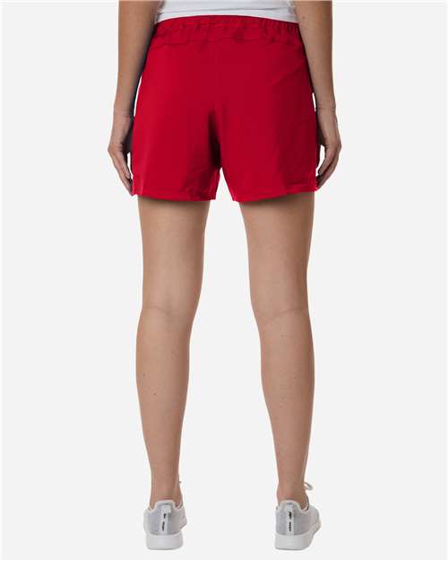 adidas AT306 Women's D4T Woven 3" Shorts - Team Power Red/ White - OnModelBack