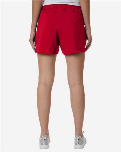 adidas AT306 Women's D4T Woven 3" Shorts - Team Power Red/ White - OnModelBack