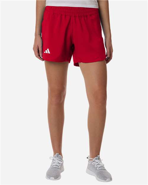 adidas AT306 Women's D4T Woven 3" Shorts - Team Power Red/ White - OnModelFront