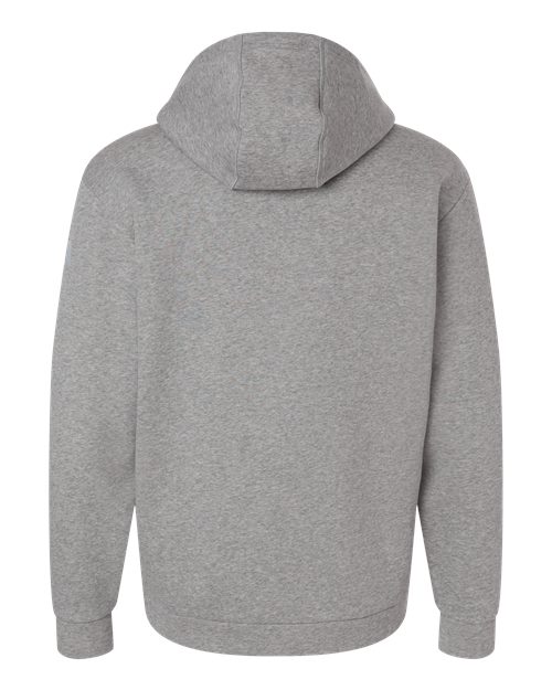 adidas AT203 Men's Fleece Hooded Sweatshirt - Medium Grey Heather/ White - Back