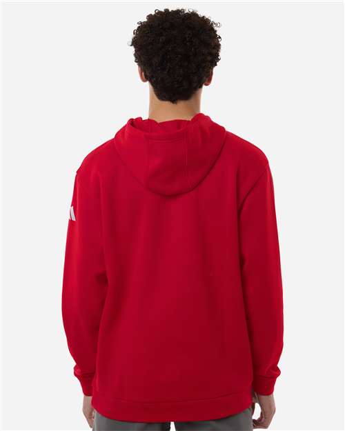 adidas AT203 Men's Fleece Hooded Sweatshirt - Team Power Red/ White - OnModelBack