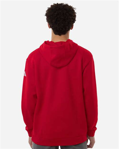 adidas AT203 Men's Fleece Hooded Sweatshirt - Team Power Red/ White - OnModelBack