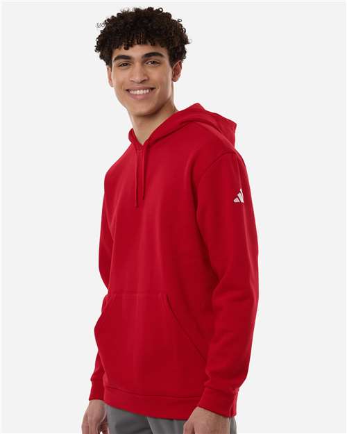 adidas AT203 Men's Fleece Hooded Sweatshirt - Team Power Red/ White - OnModelSide