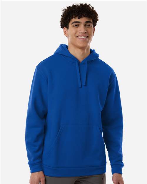 adidas AT203 Men's Fleece Hooded Sweatshirt - Team Royal Blue/ White - OnModelFront