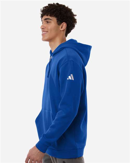 adidas AT203 Men's Fleece Hooded Sweatshirt - Team Royal Blue/ White - OnModelSide