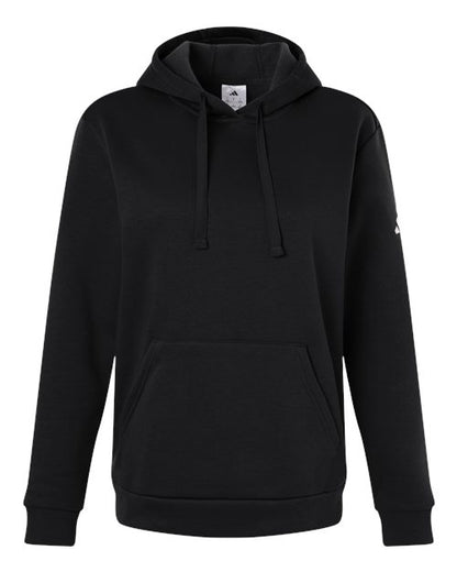 adidas AT204 Women's Fleece Hooded Sweatshirt - Black/ White - Front