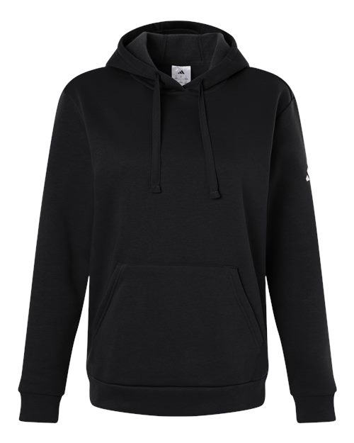adidas AT204 Women's Fleece Hooded Sweatshirt - Black/ White - Front