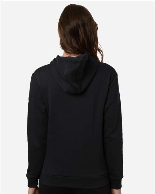 adidas AT204 Women's Fleece Hooded Sweatshirt - Black/ White - OnModelBack