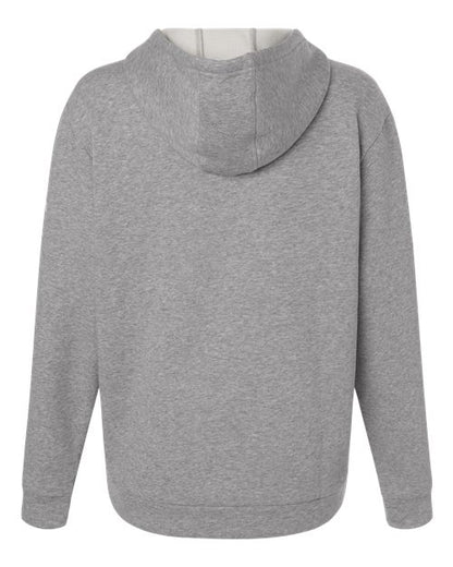 adidas AT204 Women's Fleece Hooded Sweatshirt - Medium Grey Heather/ White - Back